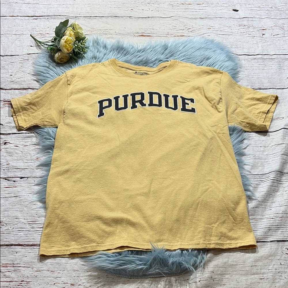 Champion Purdue Yellow Short Sleeve Crewneck Tee sz L